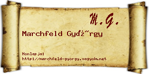 Marchfeld György névjegykártya
